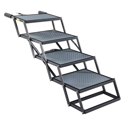 Dog Stairs for Large & Senior Dogs – Bed, Sofa & Car, featuring a sturdy four-step design for easy access.