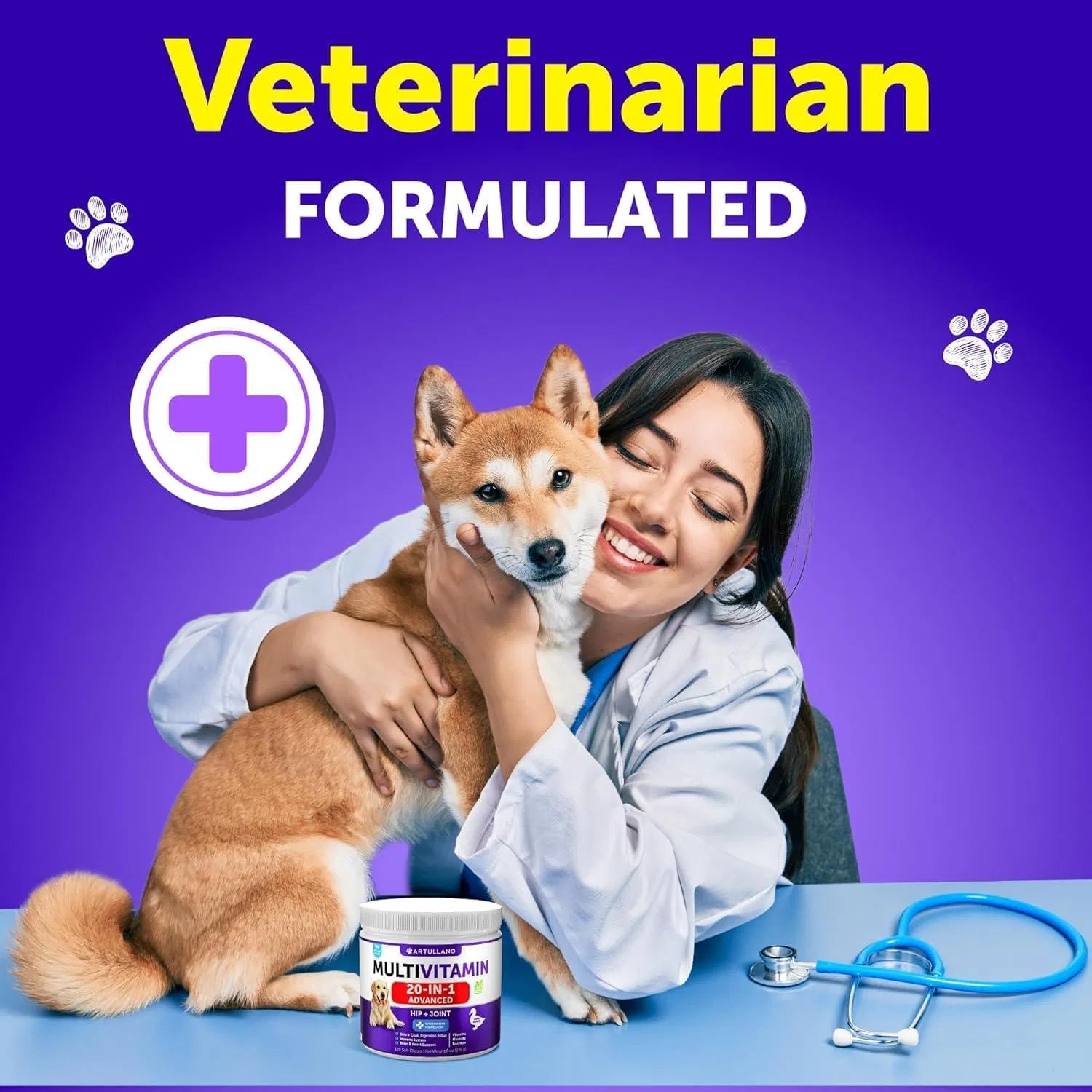 Veterinarian formulated multivitamin for dogs — USA vet-approved 20-in-1 chewable formula