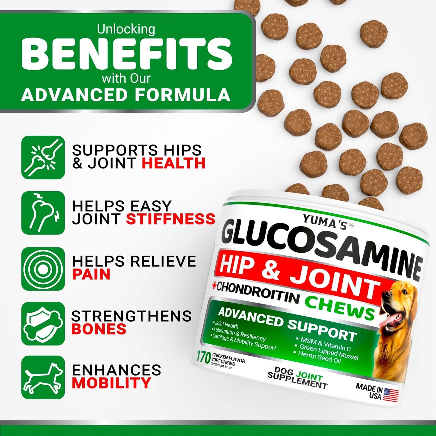glucosamine chews for dogs - chondroitin MSM boswellia green lipped mussel benefits panel