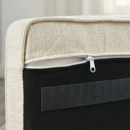 Underside zipper view showing the removable beige cover